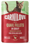Carnilove® Paté Pouch Quail Fillets in Gravy with Dandelion for Sterilised Cats 85gr